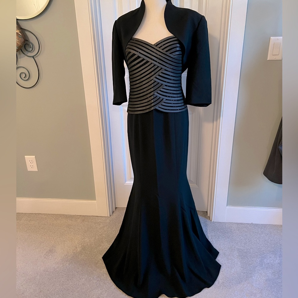 Daymor Couture formal strapless gown with bolero jacket.
